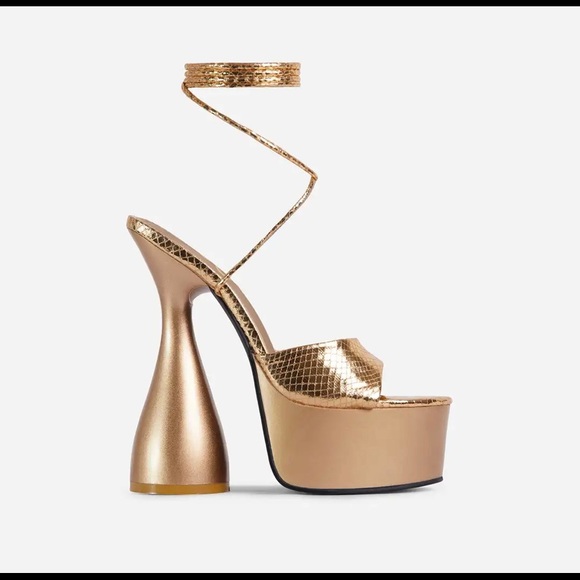 NWT, Ego High heels, Bite Me style, Gold Snake Color, Size 11 - Picture 1 of 5